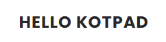 Hello Kotpad